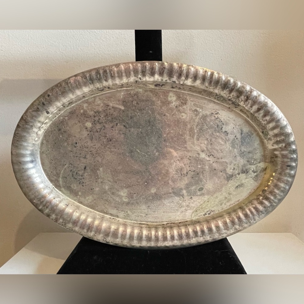 1967 Vintage International Silver CO serving tray With rope Edges Home Decor